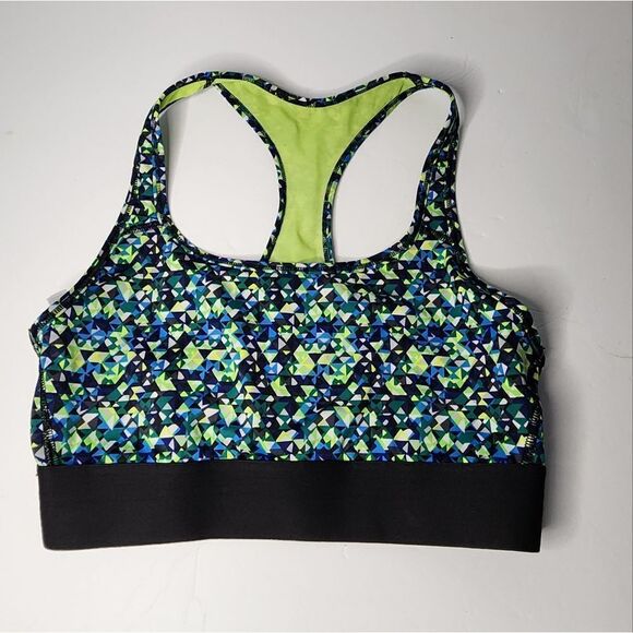 Victoria Secret Sport The Player Racerback Bra  Multicolor Geometric Size Medium - Picture 1 of 6